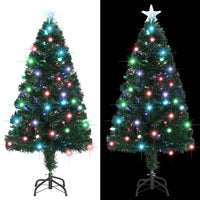 vidaXL Árvore de Natal pré-iluminada c/ suporte e LED 120 cm fibra ótica