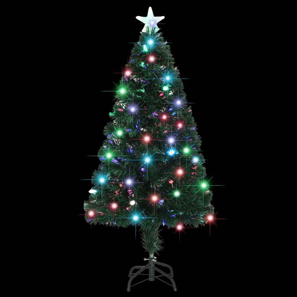 vidaXL Árvore de Natal pré-iluminada c/ suporte e LED 120 cm fibra ótica