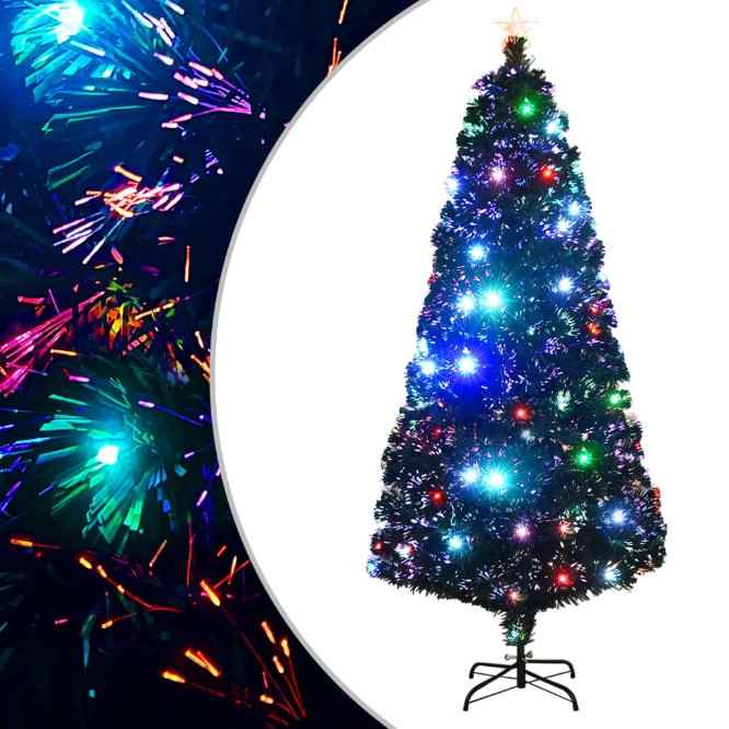 vidaXL Árvore de Natal pré-iluminada c/ suporte e LED 120 cm fibra ótica