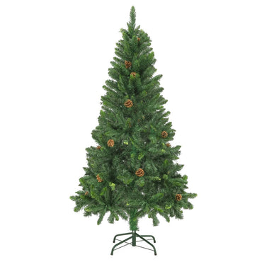 vidaXL Árvore de Natal artificial com pinhas 180 cm verde