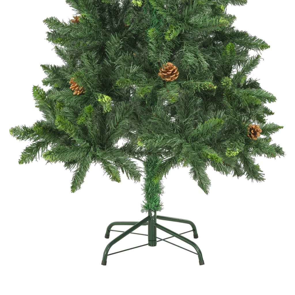 vidaXL Árvore de Natal artificial com pinhas 180 cm verde