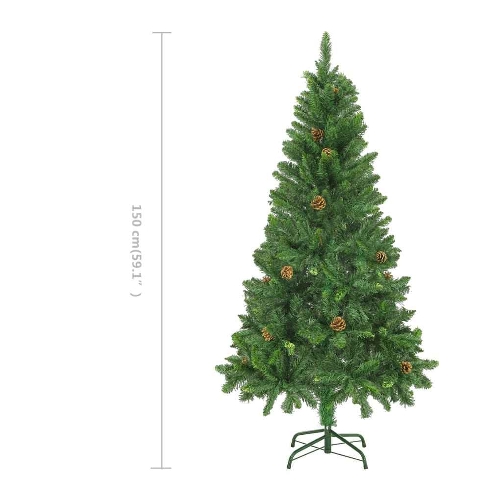 vidaXL Árvore de Natal artificial com pinhas 180 cm verde