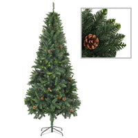 vidaXL Árvore de Natal artificial com pinhas 180 cm verde