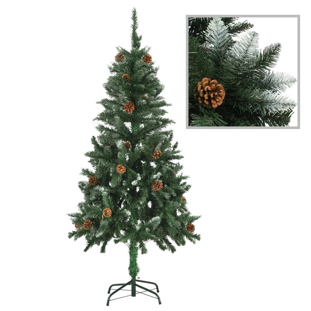 vidaXL Árvore de Natal artificial com pinhas 180 cm verde
