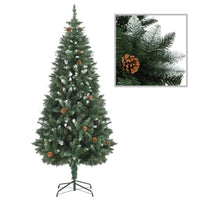 vidaXL Árvore de Natal artificial com pinhas 180 cm verde