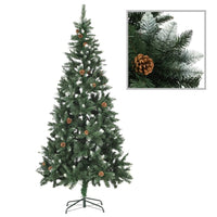vidaXL Árvore de Natal artificial com pinhas 180 cm verde