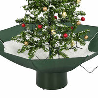 vidaXL Árvore de Natal com neve base formato guarda-chuva 75 cm verde
