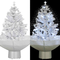 vidaXL Árvore de Natal com neve base formato guarda-chuva 75 cm verde