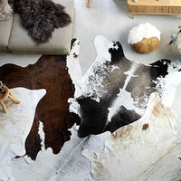 vidaXL Tapete em pele de vaca genuína 150x170 cm preto