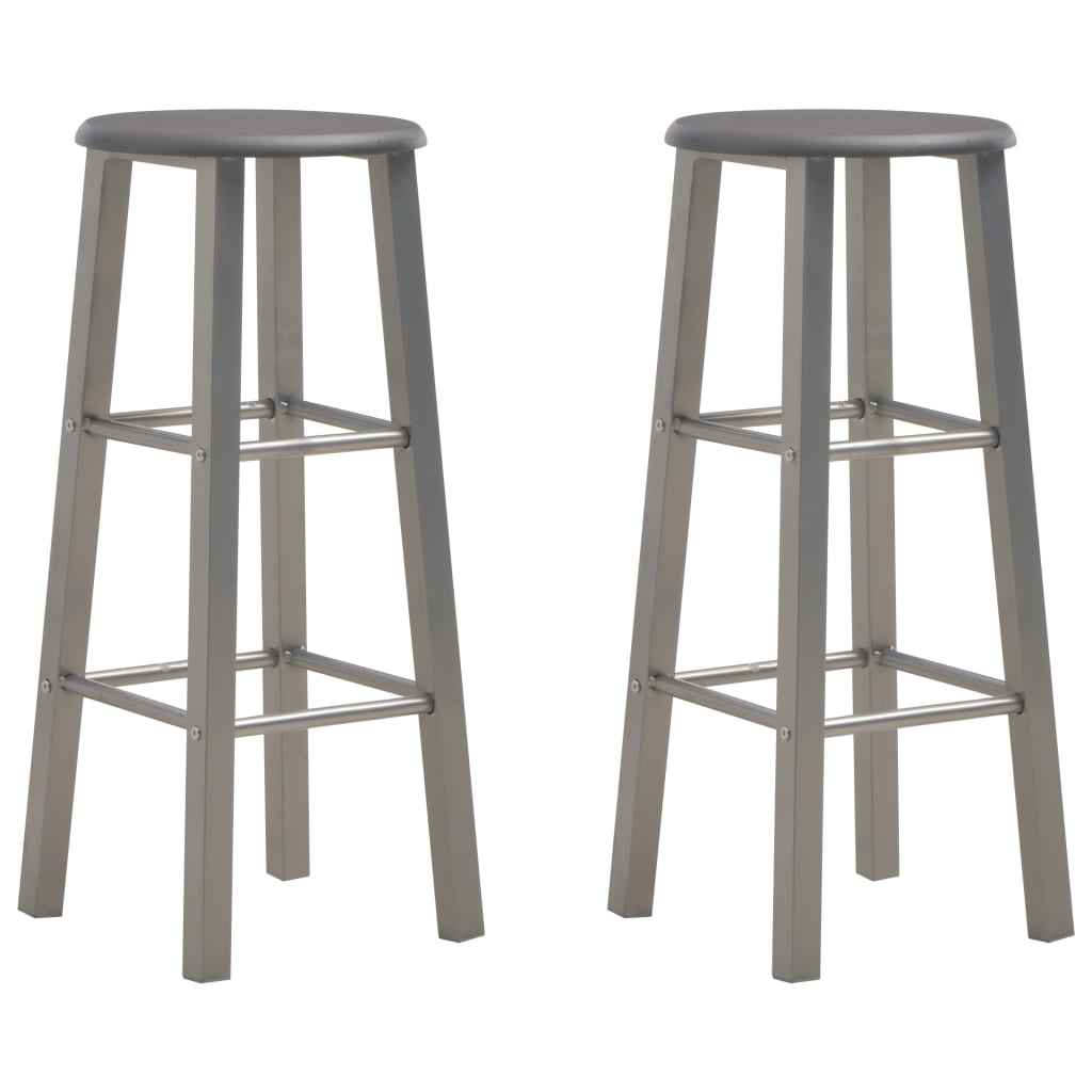 vidaXL Bancos de bar 2 pcs MDF antracite