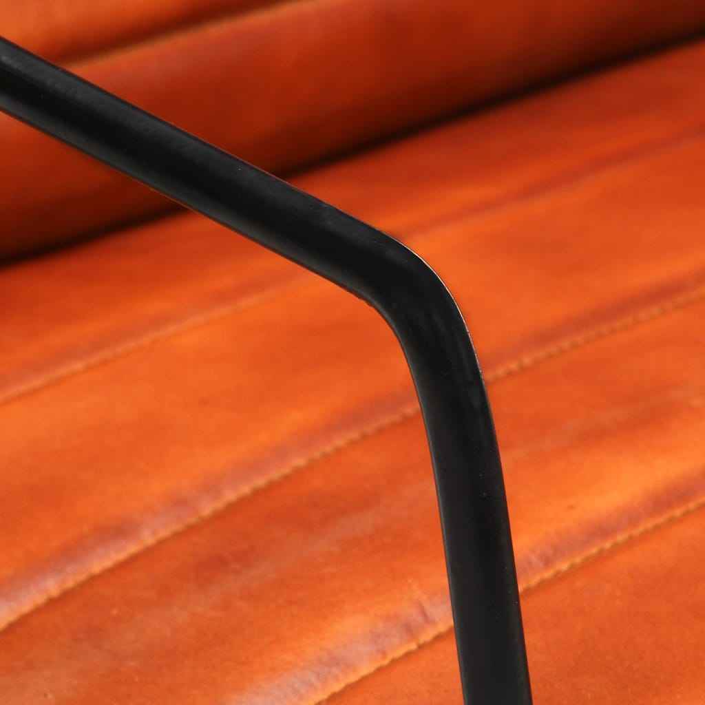 vidaXL Poltrona de couro genuíno cor bronze