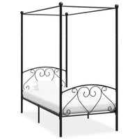 vidaXL Estrutura de cama com dossel metal branco 90x200 cm