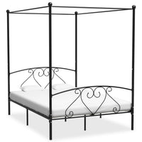 vidaXL Estrutura de cama com dossel metal branco 90x200 cm