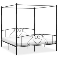 vidaXL Estrutura de cama com dossel metal branco 90x200 cm