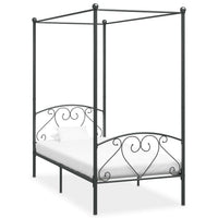 vidaXL Estrutura de cama com dossel metal branco 90x200 cm