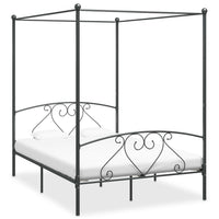vidaXL Estrutura de cama com dossel metal branco 90x200 cm