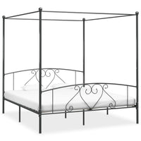 vidaXL Estrutura de cama com dossel metal branco 90x200 cm
