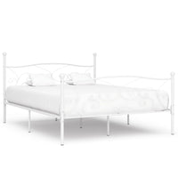vidaXL Estrutura de cama com estrado de ripas 90x200 cm metal branco