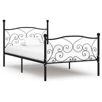 vidaXL Estrutura de cama com estrado de ripas 90x200 cm metal branco