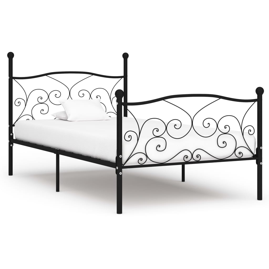 vidaXL Estrutura de cama com estrado de ripas 90x200 cm metal branco