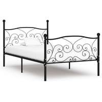 vidaXL Estrutura de cama com estrado de ripas 90x200 cm metal branco