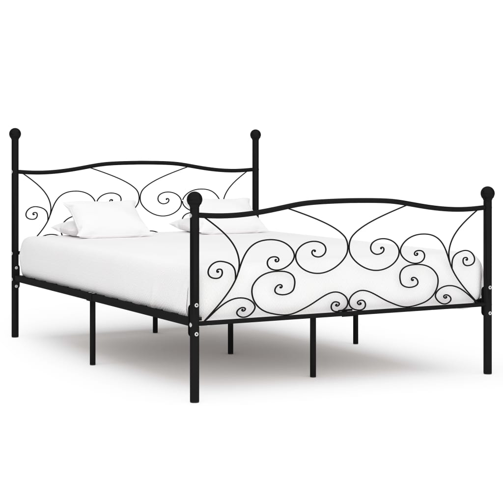 vidaXL Estrutura de cama com estrado de ripas 90x200 cm metal branco