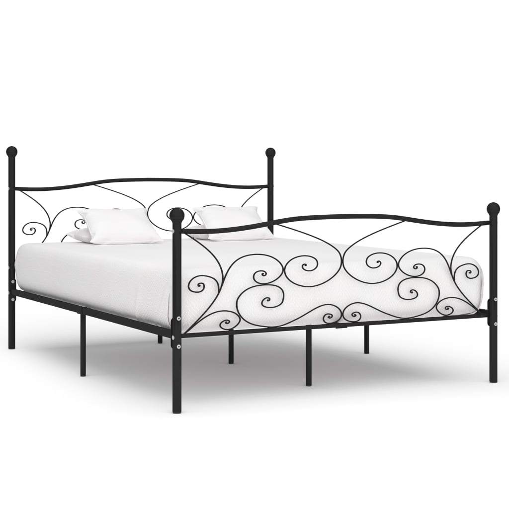 vidaXL Estrutura de cama com estrado de ripas 90x200 cm metal branco