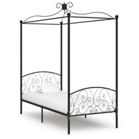 vidaXL Estrutura de cama com dossel metal branco 90x200 cm