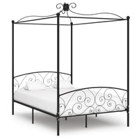 vidaXL Estrutura de cama com dossel metal branco 90x200 cm