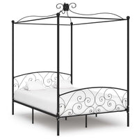 vidaXL Estrutura de cama com dossel metal branco 90x200 cm