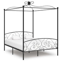 vidaXL Estrutura de cama com dossel metal branco 90x200 cm