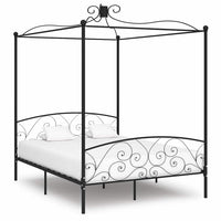 vidaXL Estrutura de cama com dossel metal branco 90x200 cm