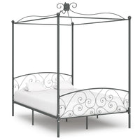 vidaXL Estrutura de cama com dossel metal branco 90x200 cm