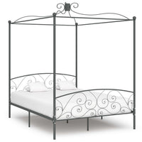 vidaXL Estrutura de cama com dossel metal branco 90x200 cm