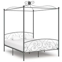 vidaXL Estrutura de cama com dossel metal branco 90x200 cm