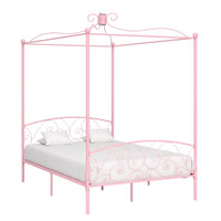 vidaXL Estrutura de cama com dossel metal branco 90x200 cm