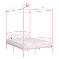vidaXL Estrutura de cama com dossel metal branco 90x200 cm