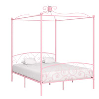 vidaXL Estrutura de cama com dossel metal branco 90x200 cm