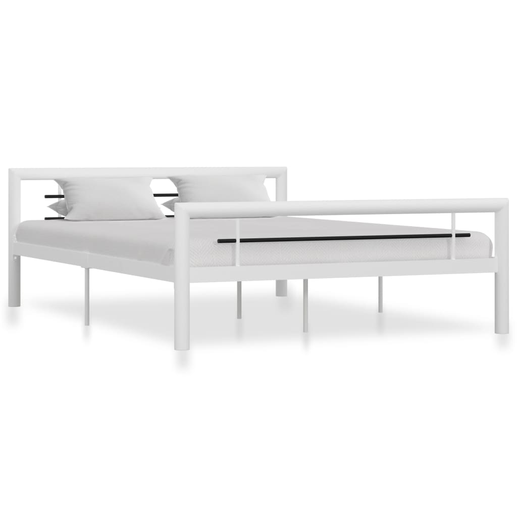 vidaXL Estrutura de cama 90x200 cm metal branco e preto