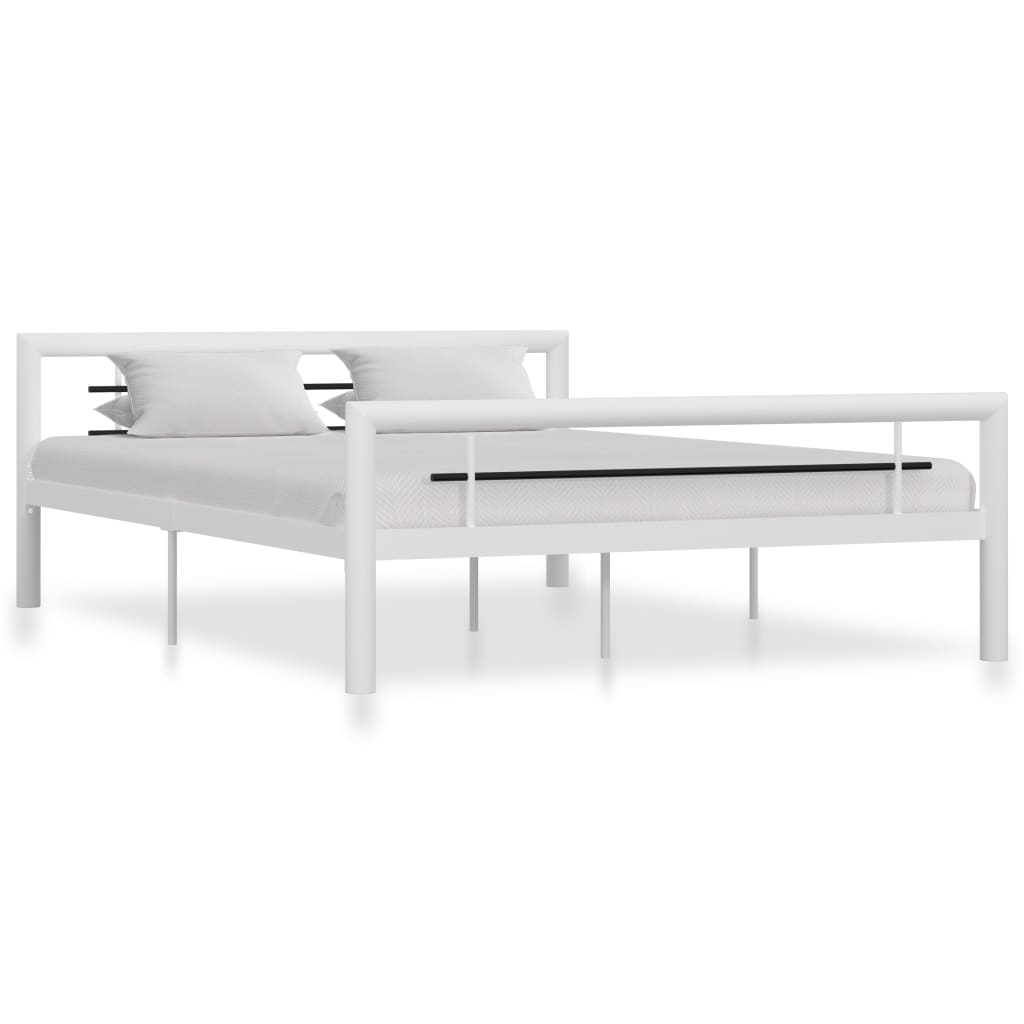 vidaXL Estrutura de cama 90x200 cm metal branco e preto