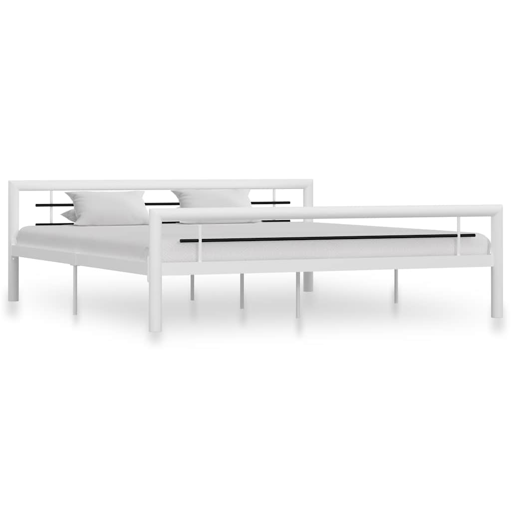 vidaXL Estrutura de cama 90x200 cm metal branco e preto