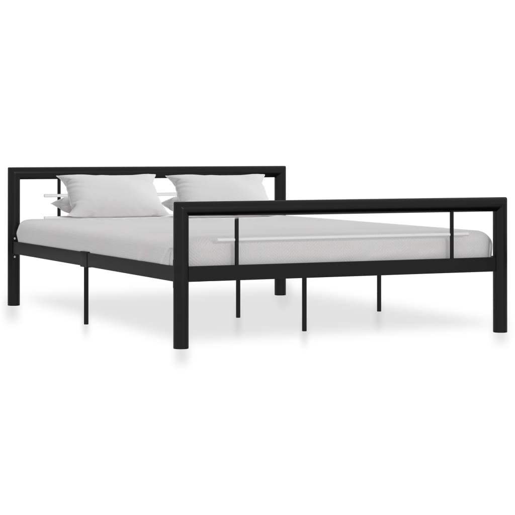 vidaXL Estrutura de cama 90x200 cm metal branco e preto