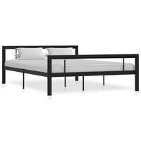 vidaXL Estrutura de cama 90x200 cm metal branco e preto