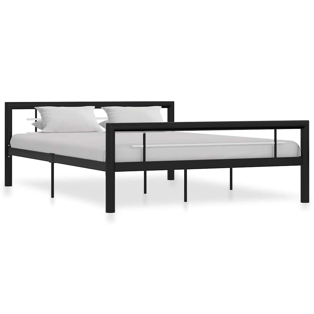 vidaXL Estrutura de cama 90x200 cm metal branco e preto