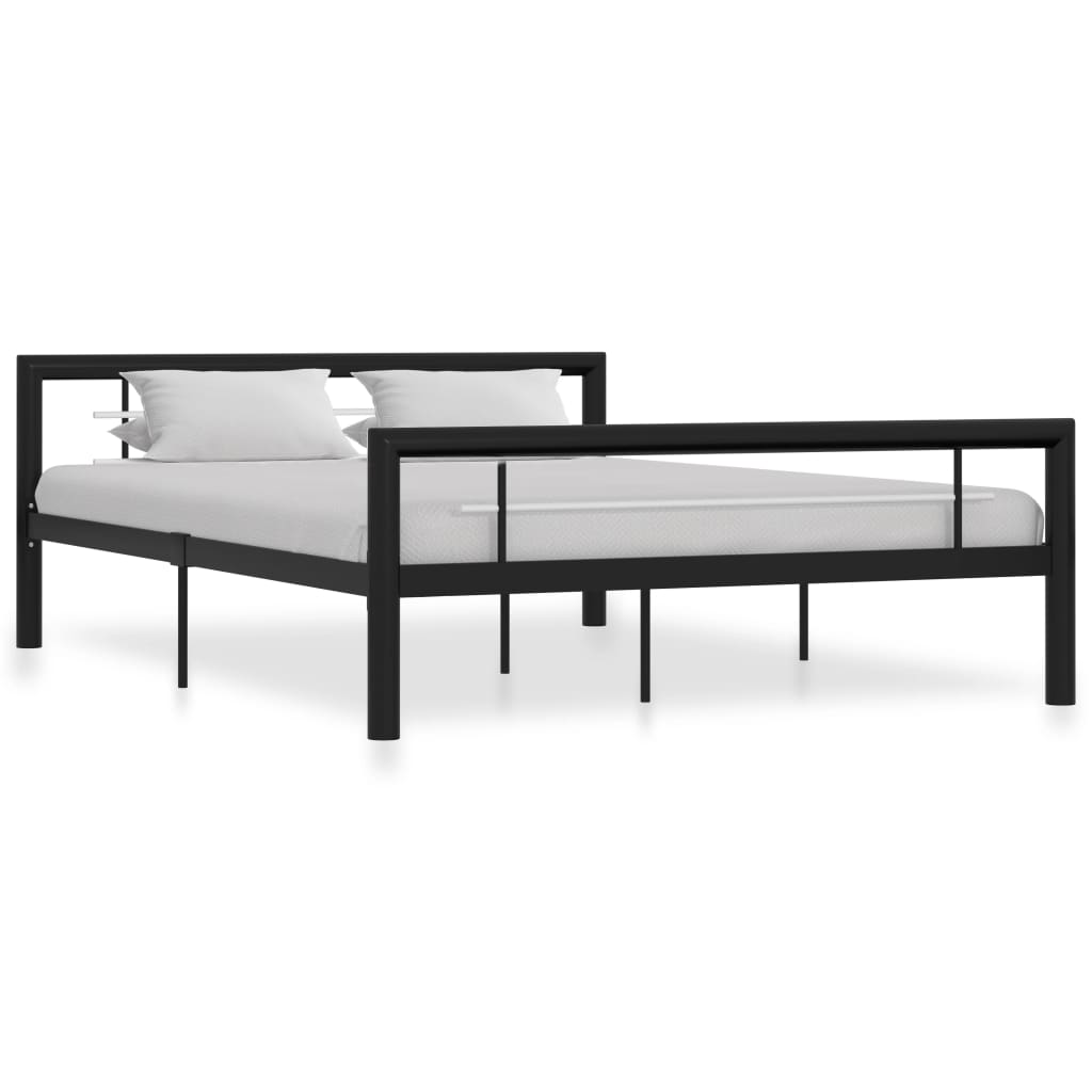 vidaXL Estrutura de cama 90x200 cm metal branco e preto