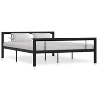 vidaXL Estrutura de cama 90x200 cm metal branco e preto