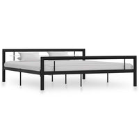 vidaXL Estrutura de cama 90x200 cm metal branco e preto