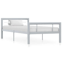 vidaXL Estrutura de cama 90x200 cm metal branco e preto