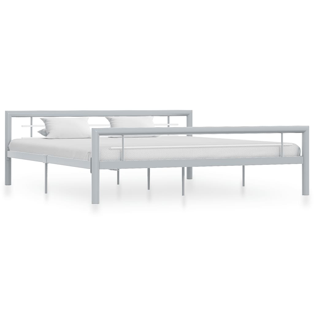 vidaXL Estrutura de cama 90x200 cm metal branco e preto