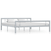 vidaXL Estrutura de cama 90x200 cm metal branco e preto